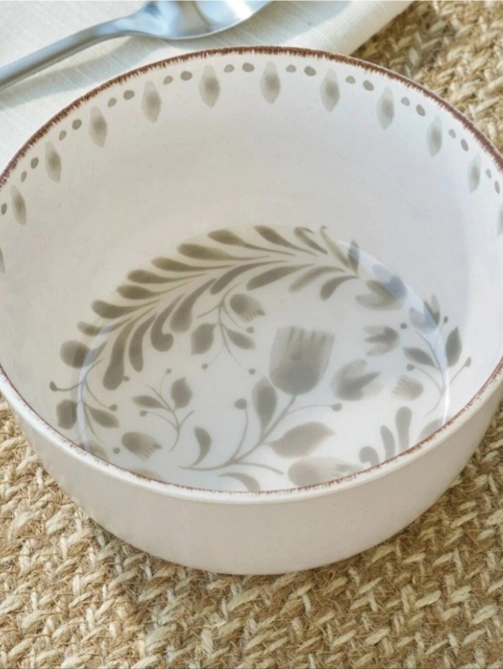 Better Homes And Gardens 6" Gray & White Melamine Bowls - Set of 4